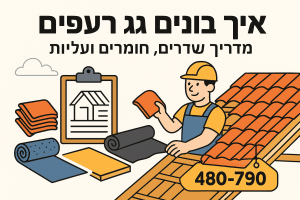 איך בונים גג רעפים: מדריך שלבים, חומרים ועלויות