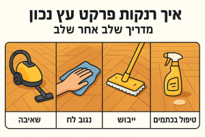 איך לנקות פרקט עץ נכון: מדריך שלב אחר שלב